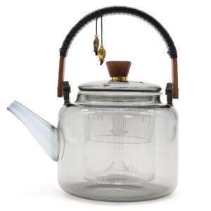 Glass Infuser Teapot – With Steamer System Charcoal  – 1000ml | www.artisan-gifts.co.uk 1