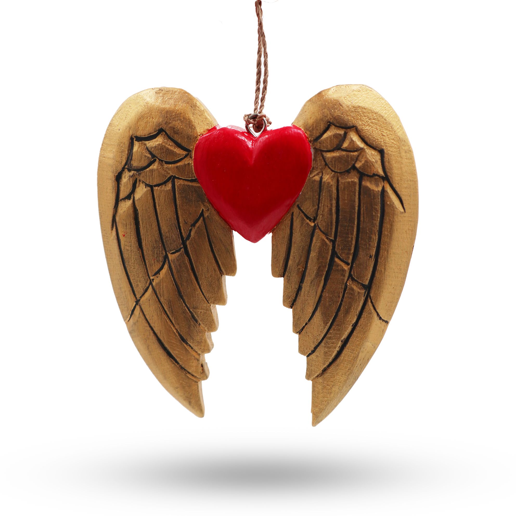 Gold Xmas Angel Wing & Heart – black detail | www.artisan-gifts.co.uk 2 Gold Xmas Angel Wing & Heart – black detail | www.artisan-gifts.co.uk