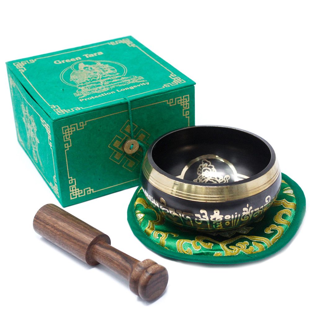Green Tara Singing Bowl Set 10cm (min 380gm) | www.artisan-gifts.co.uk 6 Green Tara Singing Bowl Set 10cm (min 380gm) | www.artisan-gifts.co.uk 5