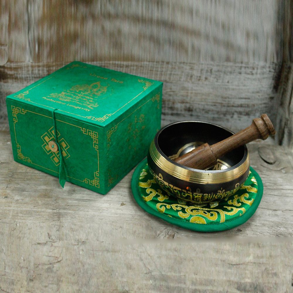 Green Tara Singing Bowl Set 10cm (min 380gm) | www.artisan-gifts.co.uk 7 Green Tara Singing Bowl Set 10cm (min 380gm) | www.artisan-gifts.co.uk 6
