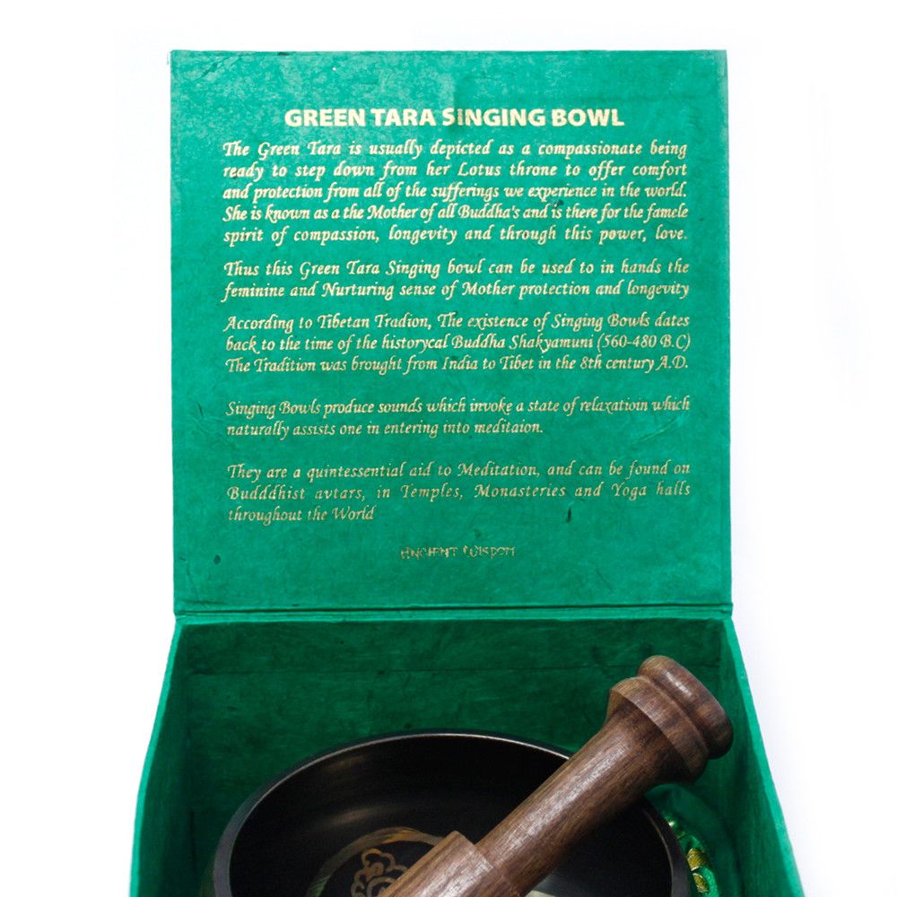 Green Tara Singing Bowl Set 10cm (min 380gm) | www.artisan-gifts.co.uk 5 Green Tara Singing Bowl Set 10cm (min 380gm) | www.artisan-gifts.co.uk 4