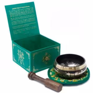 Green Tara Singing Bowl Set 10cm (min 380gm) | www.artisan-gifts.co.uk 1