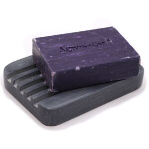 Grey Soapstone Soap Dish 12×8.5cm – Heavey Ridges | www.artisan-gifts.co.uk 1