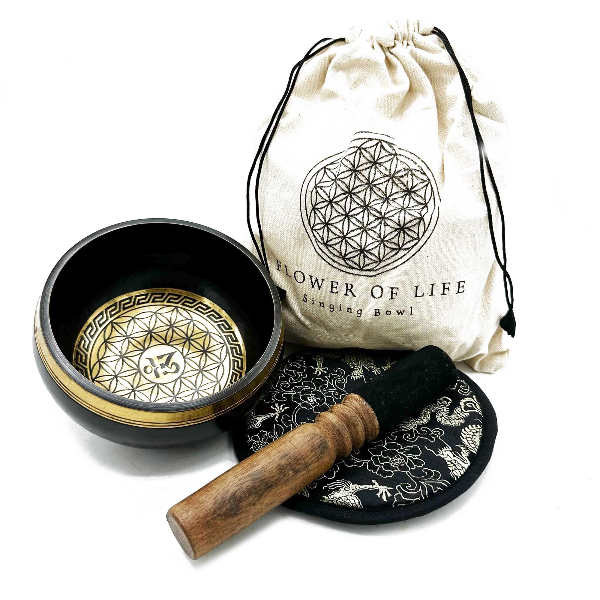 Hand Beaten & Engraved Singing Bowl Gift Set – 14cm – Flower of Life | www.artisan-gifts.co.uk 2 Hand Beaten & Engraved Singing Bowl Gift Set – 14cm – Flower of Life | www.artisan-gifts.co.uk 1