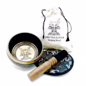 Hand Beaten & Engraved Singing Bowl Gift Set – 14cm – Lotus Flower | www.artisan-gifts.co.uk 1