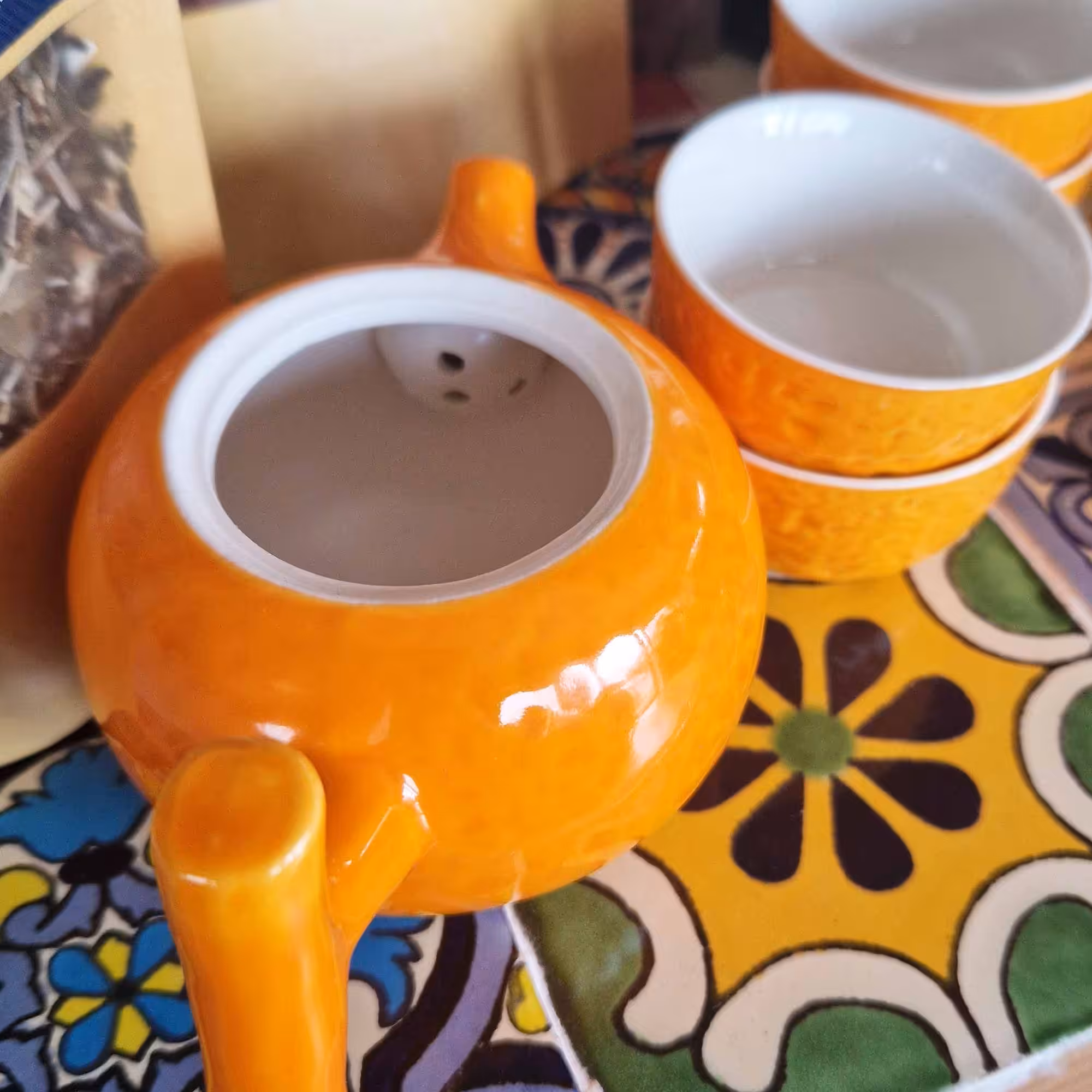 Herbal Orange Teapot Set – Pot & Four Cups | www.artisan-gifts.co.uk 7 Herbal Orange Teapot Set – Pot & Four Cups | www.artisan-gifts.co.uk 6