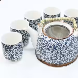 Herbal Teapot Set – Blue Pattern | www.artisan-gifts.co.uk 1