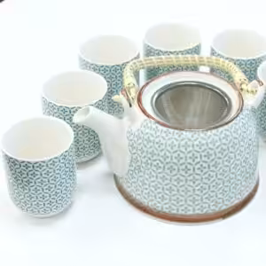 Herbal Teapot Set – Green Mosaic | www.artisan-gifts.co.uk 1