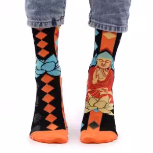 Hop Hare Bamboo Socks S/M – Blue Buddha & Lotus  | www.artisan-gifts.co.uk 1
