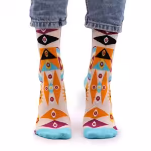 Hop Hare Bamboo Socks S/M – Psychedelic Evil Eye | www.artisan-gifts.co.uk 1