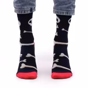 Hop Hare Bamboo Socks S/M – Skulls and Bones | www.artisan-gifts.co.uk 1