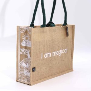 Hop Hare Jute Big Bag – I am Magical | www.artisan-gifts.co.uk 1