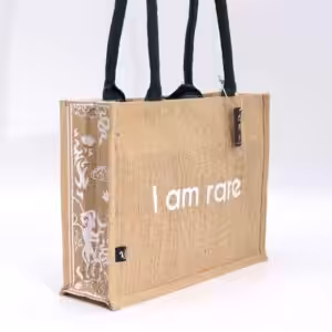 Hop Hare Jute Big Bag – I am Rare | www.artisan-gifts.co.uk 1