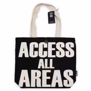 Iconic Classic Tote Bag – ACCESS ALL AREAS – Black Natural 10oz | www.artisan-gifts.co.uk 1