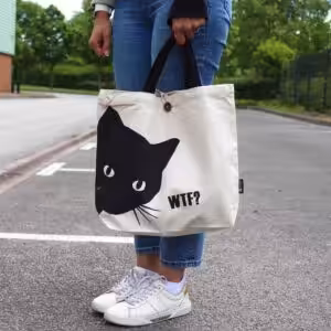 Iconic Classic Tote Bag – Black Cat – Natural 10oz | www.artisan-gifts.co.uk 1