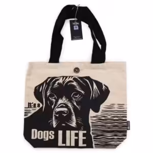 Iconic Classic Tote Bag – It’s a Dogs Life – White 10oz | www.artisan-gifts.co.uk 1