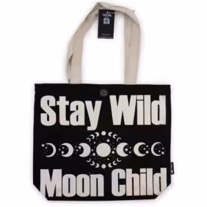 Iconic Classic Tote Bag – Stay Wild, Mood Child – Black Natural 10oz | www.artisan-gifts.co.uk 1