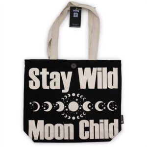 Iconic Classic Tote Bag – Stay Wild, Mood Child – Black Natural 10oz | www.artisan-gifts.co.uk 1