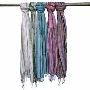 Indian Boho Scarves – 22x72cm – Random Colours With Gold Thread | www.artisan-gifts.co.uk 1