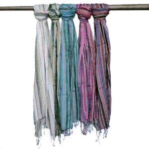 Indian Boho Scarves – 22x72cm – Random Colours With Gold Thread | www.artisan-gifts.co.uk 1