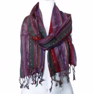Indian Boho Scarves – 22x72cm – Random Greens | www.artisan-gifts.co.uk 1