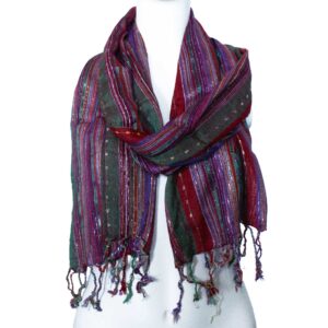 Indian Boho Scarves – 22x72cm – Random Greens | www.artisan-gifts.co.uk 1