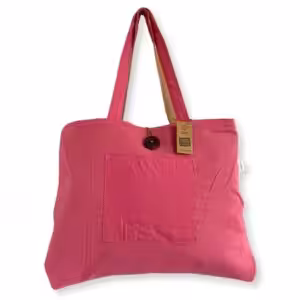 Jute & Cotton Reversible Big Bag – Pink | www.artisan-gifts.co.uk 1