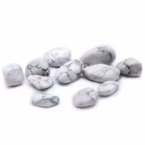 L Tumble Stones – Howlite, White | www.artisan-gifts.co.uk
