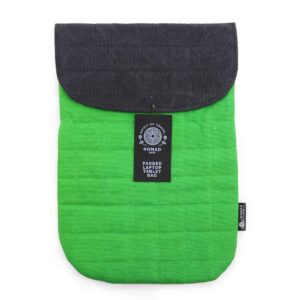 Laptop Padded Pouch – Frog Green – 14oz Stonewash | www.artisan-gifts.co.uk 1