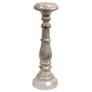 Large Candle Stand – White Gold | www.artisan-gifts.co.uk 1
