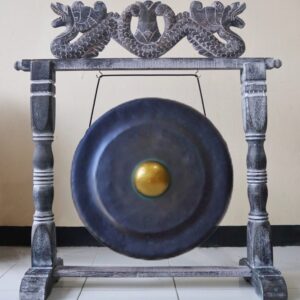Large Gong in Brown Antique Stand – 80cm – Black | www.artisan-gifts.co.uk 1