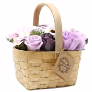 Large Lilac Bouquet in Wicker Basket | www.artisan-gifts.co.uk 1