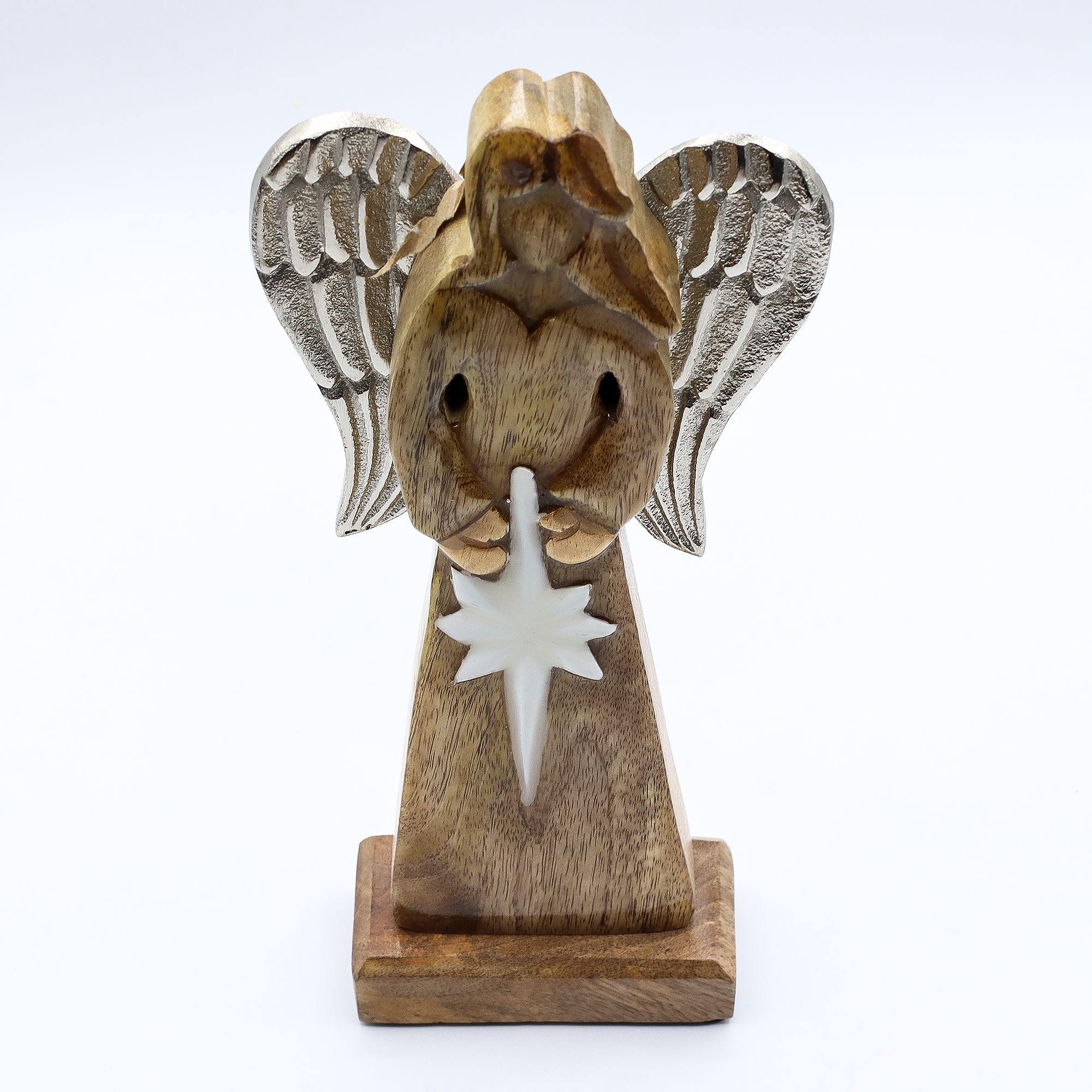 Large Mango Wood Peace Angel Metal Wings & Enamel Detail | www.artisan-gifts.co.uk 8 Large Mango Wood Peace Angel Metal Wings & Enamel Detail | www.artisan-gifts.co.uk 7