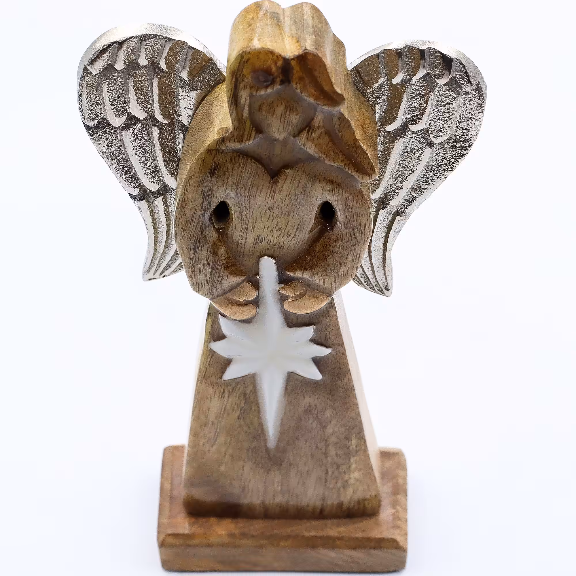 Large Mango Wood Peace Angel Metal Wings & Enamel Detail | www.artisan-gifts.co.uk 7 Large Mango Wood Peace Angel Metal Wings & Enamel Detail | www.artisan-gifts.co.uk 6