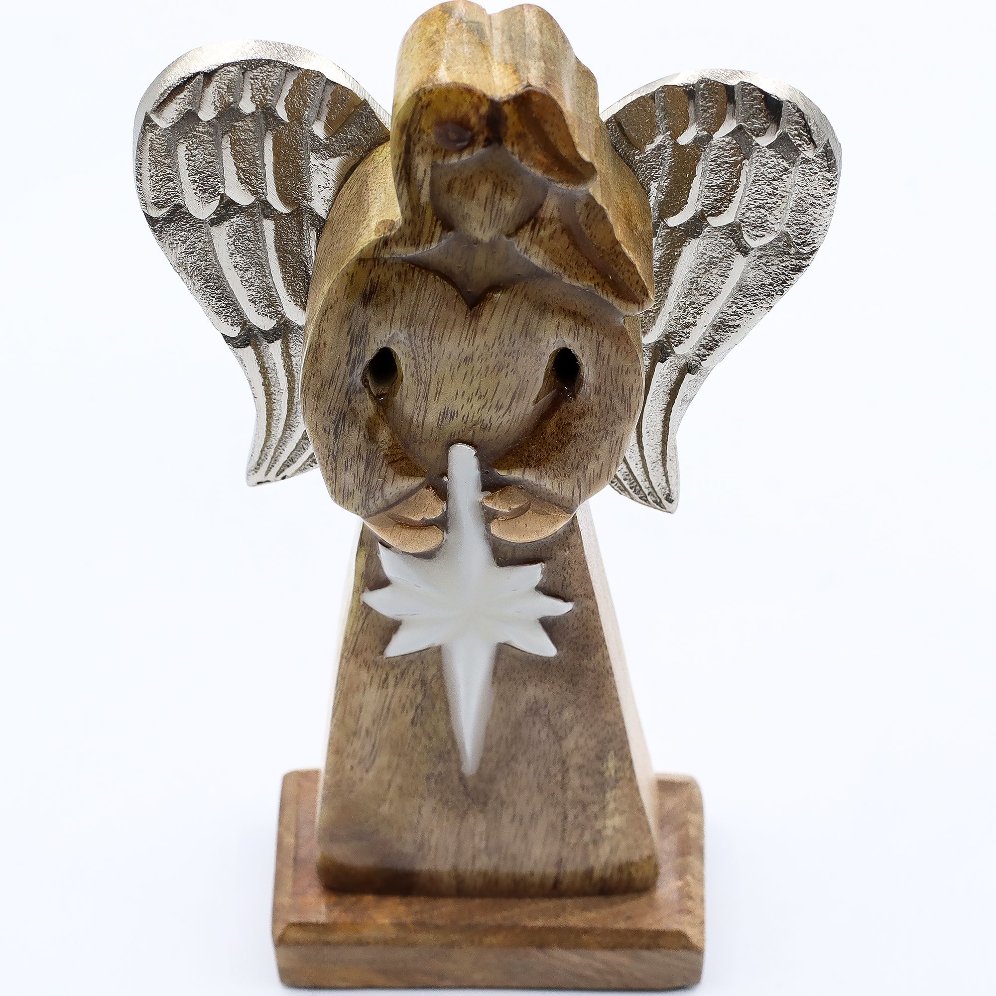 Large Mango Wood Peace Angel Metal Wings & Enamel Detail | www.artisan-gifts.co.uk 7 Large Mango Wood Peace Angel Metal Wings & Enamel Detail | www.artisan-gifts.co.uk 6