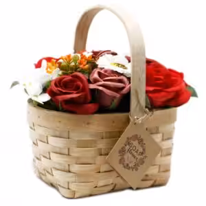 Large Red Bouquet in Wicker Basket | www.artisan-gifts.co.uk 1