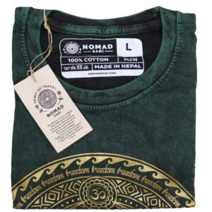 Large Stone Washed T-Shirt – Chakra – Green | www.artisan-gifts.co.uk 1