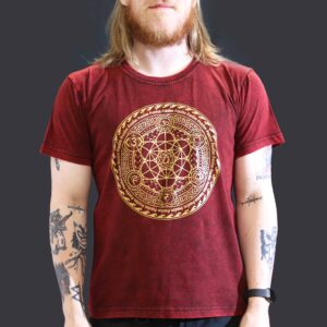 Large Stone Washed T-Shirt – Chakra – Maroon | www.artisan-gifts.co.uk 1