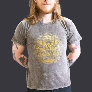 Large Stone Washed T-Shirt – Hamsa – Dark Grey | www.artisan-gifts.co.uk 1