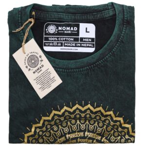 Large Stone Washed T-Shirt – Hamsa – Green | www.artisan-gifts.co.uk 1