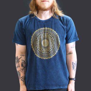 Large Stone Washed T-Shirt – Mandala – Blue | www.artisan-gifts.co.uk 1