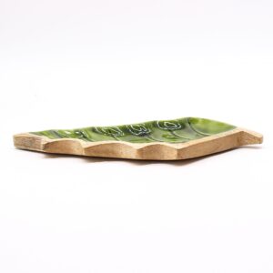 Lost in the Forrest –  Enamel Leaf Wooden Bowl – 33x17cm | www.artisan-gifts.co.uk 1