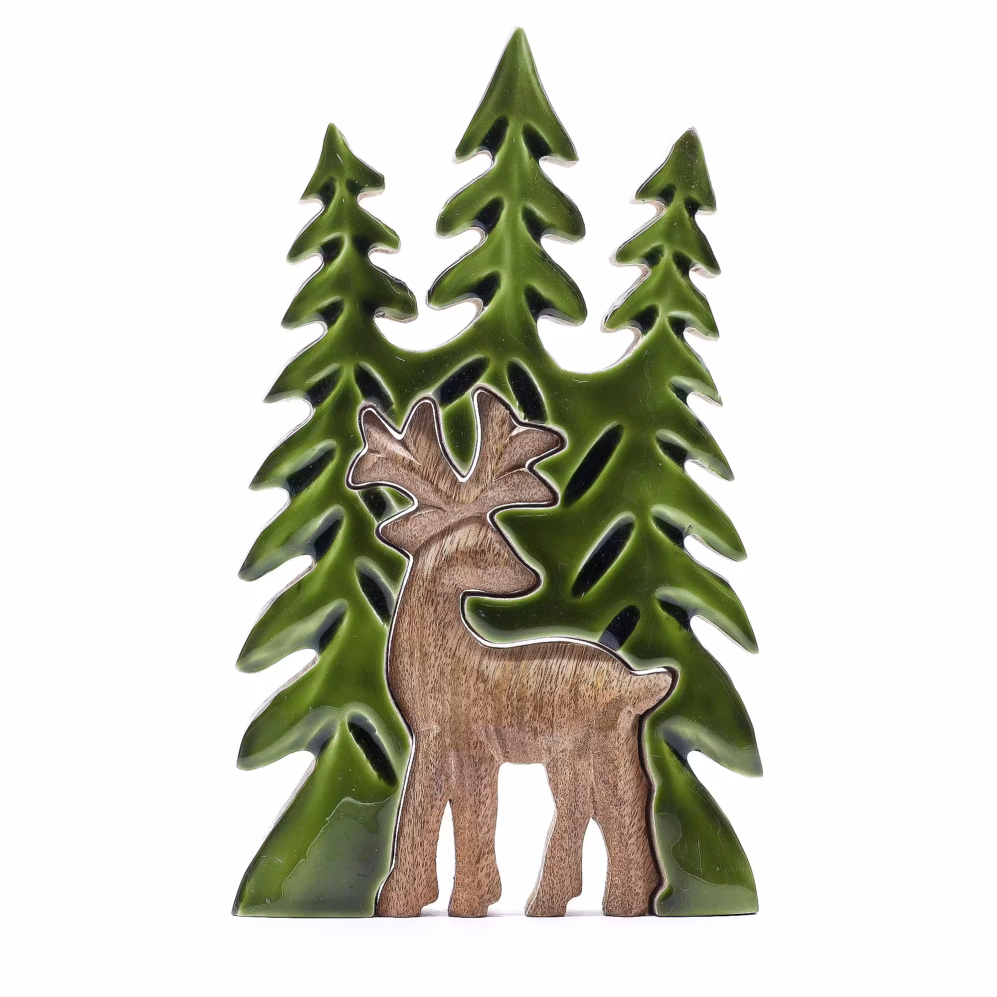 Lost in the Forrest –  Stag in the Forrest 3D Wooden Decoration – 25x15cm | www.artisan-gifts.co.uk 3