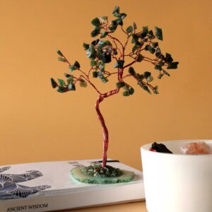 Lrg Gemstone Tree – Green Aventurine on Green Agate Base (100 stones) | www.artisan-gifts.co.uk 1
