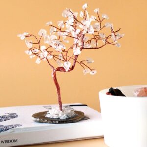 Lrg Gemstone Tree – Rock Quartz on Black Agate Base (100 stones) | www.artisan-gifts.co.uk 1