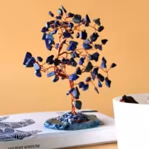 Lrg Gemstone Tree – Sodalite on Blue Agate Base (100 stones) | www.artisan-gifts.co.uk 1