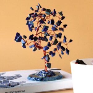Lrg Gemstone Tree – Sodalite on Blue Agate Base (100 stones) | www.artisan-gifts.co.uk 1