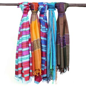 Lrg Indian Boho Scarves – 28x72cm – Random Blues | www.artisan-gifts.co.uk 1
