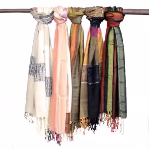 Lrg Indian Boho Scarves – 28x72cm – Random Greens | www.artisan-gifts.co.uk 1