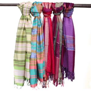 Lrg Indian Boho Scarves – 28x72cm – Random Purples | www.artisan-gifts.co.uk 1